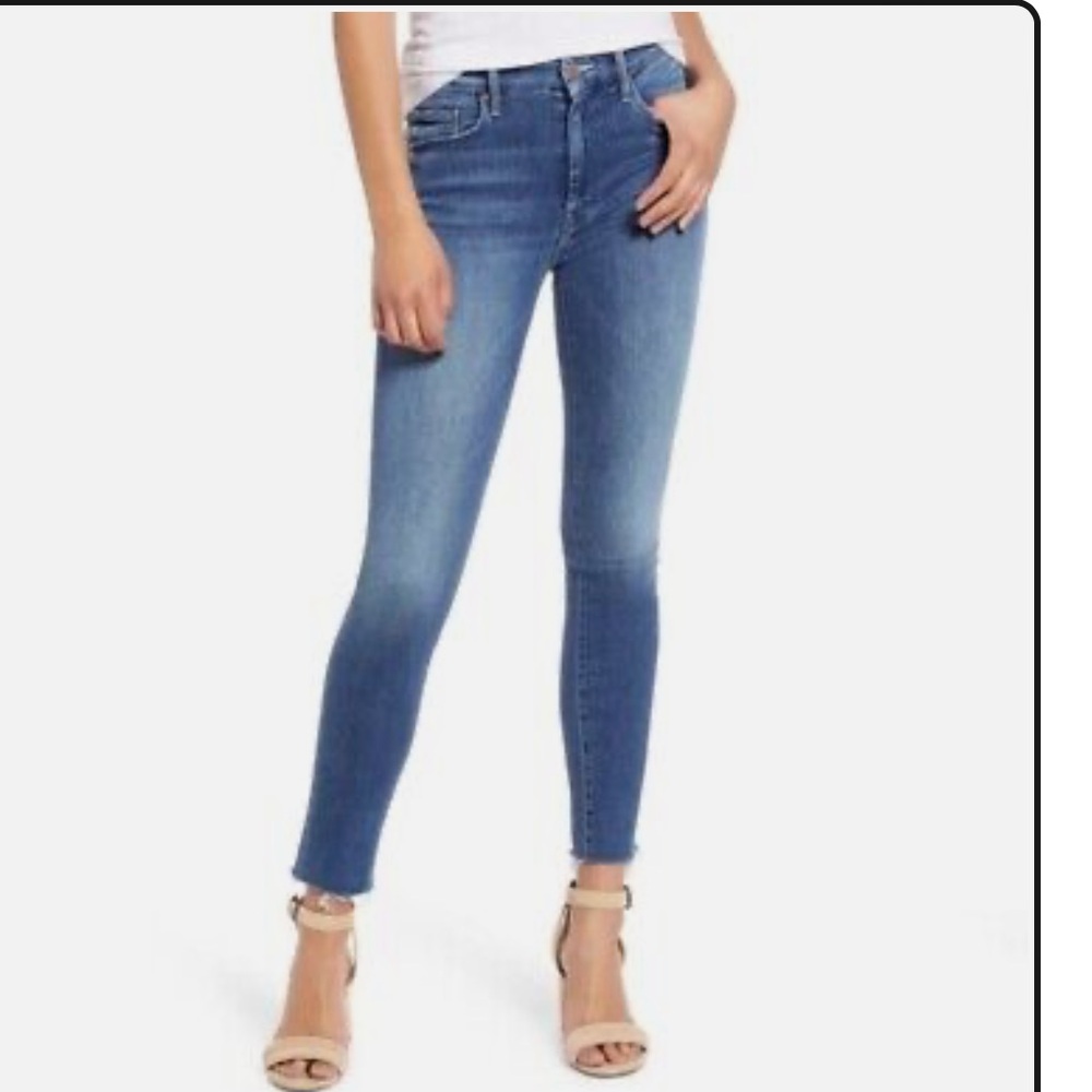 MOTHER DENIM JEANS LOOKER ANKLE FRAY 27